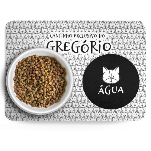 Tapete para Comedouro Personalizado Antiderrapante - Gato Frajola
