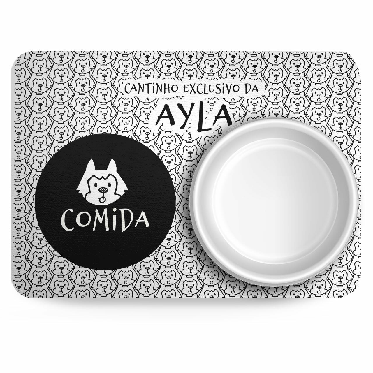 Tapete para Comedouro Personalizado Antiderrapante - Husky