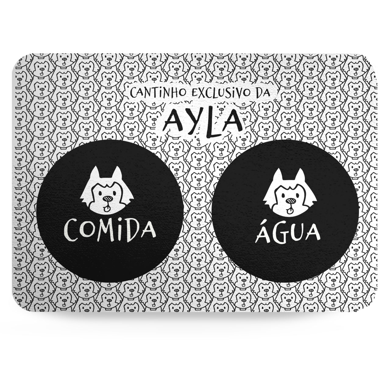 Tapete para Comedouro Personalizado Antiderrapante - Husky