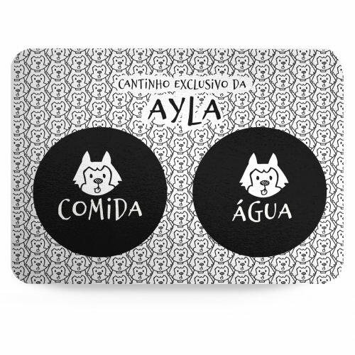 Tapete para Comedouro Personalizado Antiderrapante - Husky