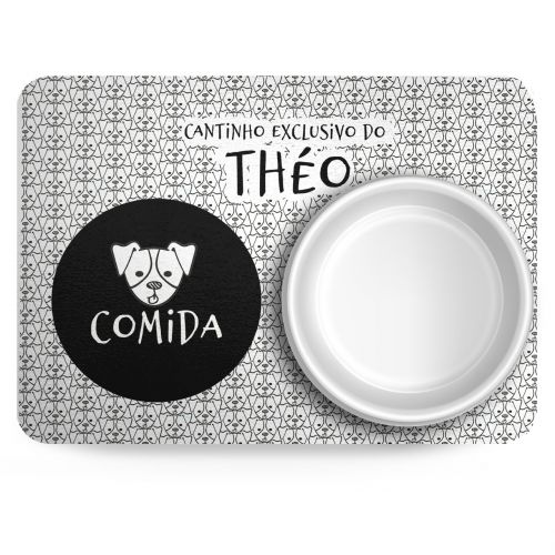 Tapete para Comedouro Personalizado Antiderrapante - Jack Russell