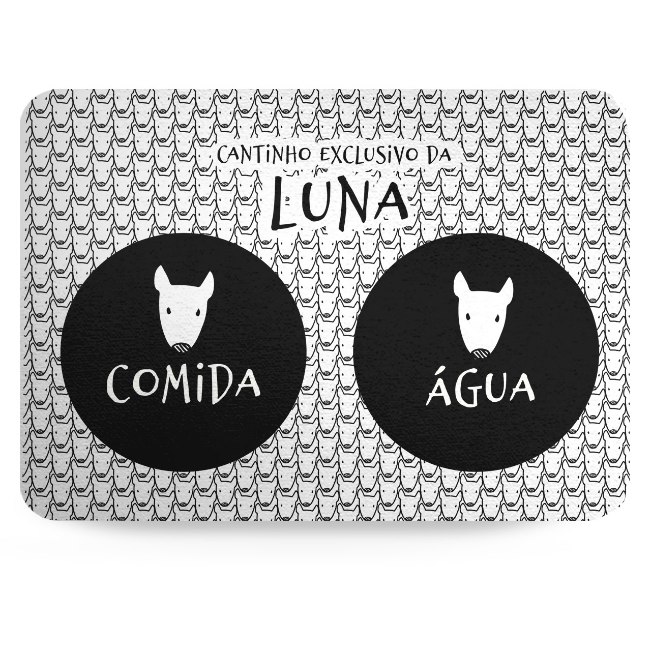 Tapete para Comedouro Personalizado Antiderrapante - Pit Bull