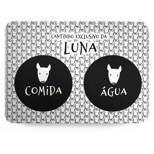 Tapete para Comedouro Personalizado Antiderrapante - Pit Bull