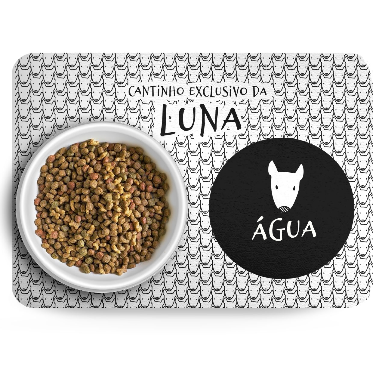 Tapete para Comedouro Personalizado Antiderrapante - Pit Bull