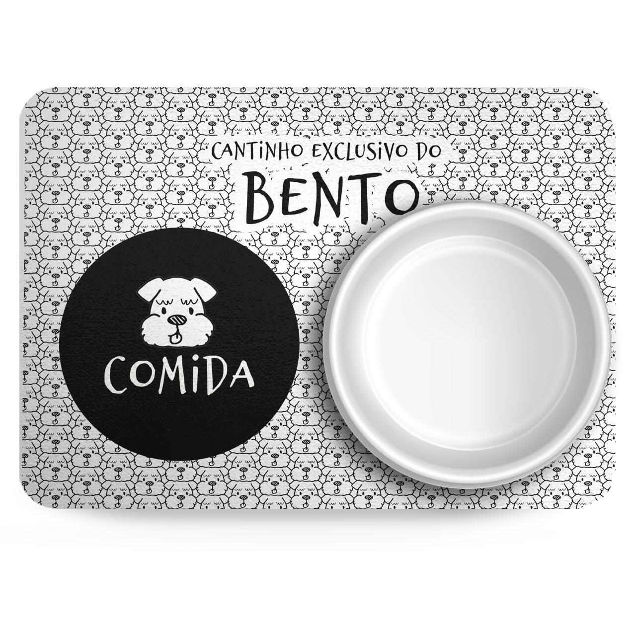 Tapete para Comedouro Personalizado Antiderrapante - Schnauzer