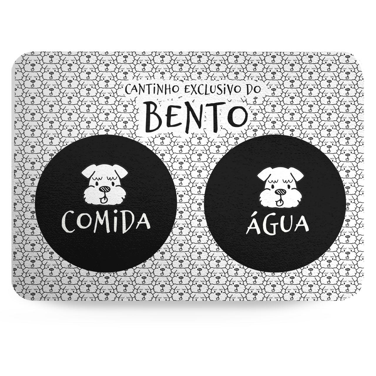 Tapete para Comedouro Personalizado Antiderrapante - Schnauzer