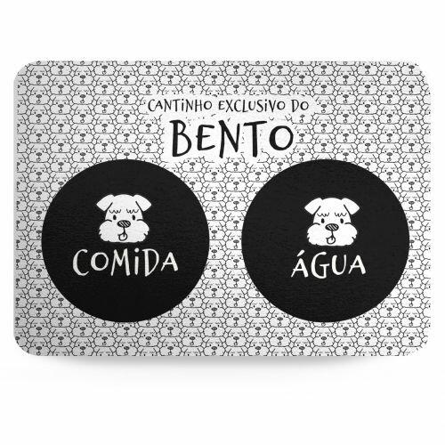 Tapete para Comedouro Personalizado Antiderrapante - Schnauzer