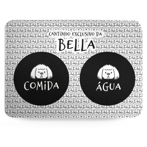 Tapete para Comedouro Personalizado Antiderrapante - ShihTzu