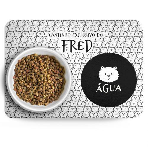 Tapete para Comedouro Personalizado - Antiderrapante -  Spitz - Lulu