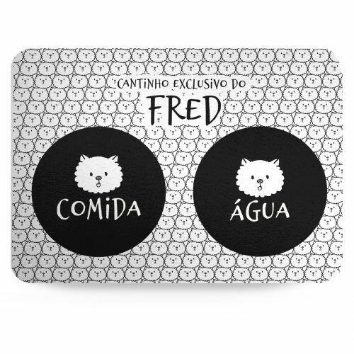Tapete para Comedouro Personalizado - Antiderrapante -  Spitz - Lulu
