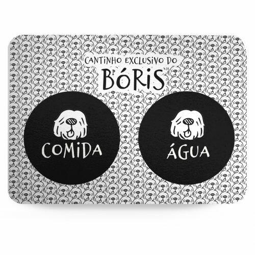 Tapete para Comedouro Personalizado - Antiderrapante- Vira Lata Peludo