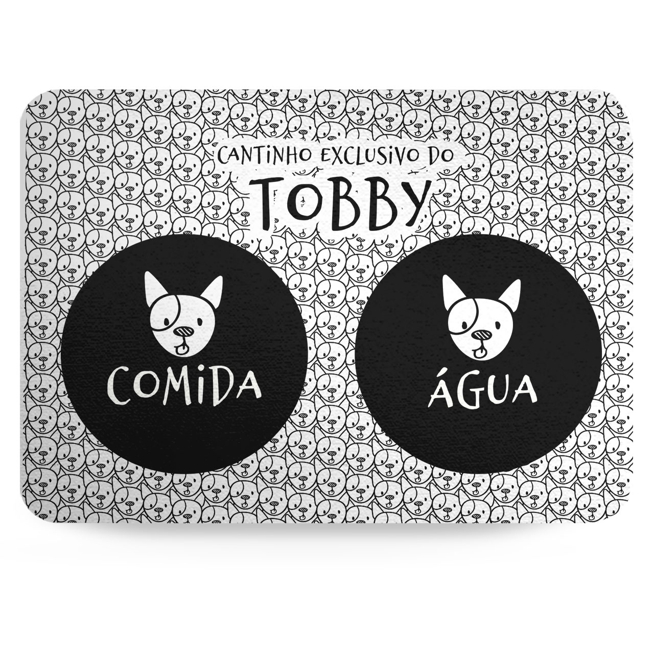 Tapete para Comedouro Personalizado - Antiderrapante- Vira Lata Pelo Curto