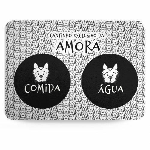 Tapete para Comedouro Personalizado - Antiderrapante - Yorkshire