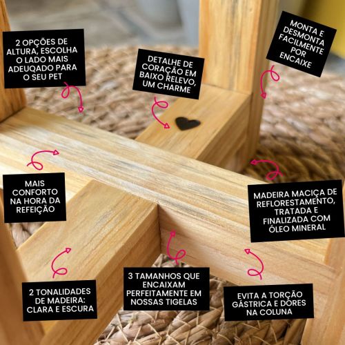 Suporte de Eleva��o para Comedouros - Cor Clara