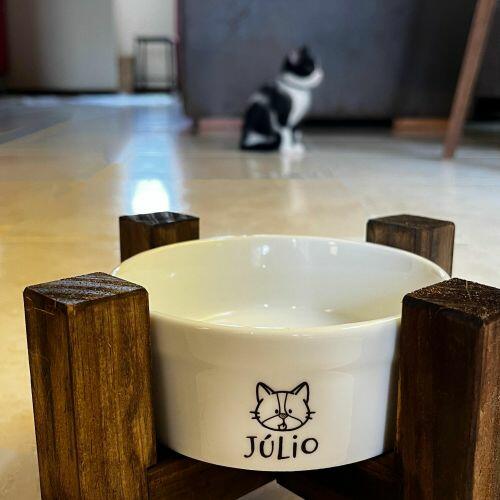 Comedouro/Bebedouro Personalizado Com o Nome do Pet - Tigela de Cerâmica para Pets - Dachshund - Salsicha
