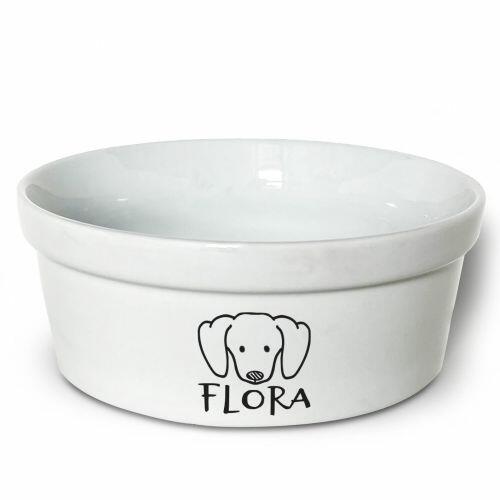 Comedouro/Bebedouro Personalizado Com o Nome do Pet - Tigela de Cerâmica para Pets - Dachshund - Salsicha