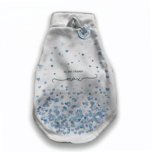 Moletom para Pet com Plaquinha Gr�tis - Personalizado - Cora��es Azuis