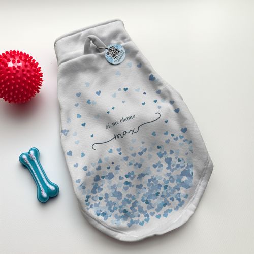 Moletom para Pet com Plaquinha Grátis - Personalizado - Corações Azuis