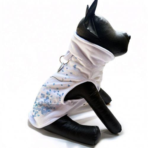Moletom para Pet com Plaquinha Gr�tis - Personalizado - Cora��es Azuis
