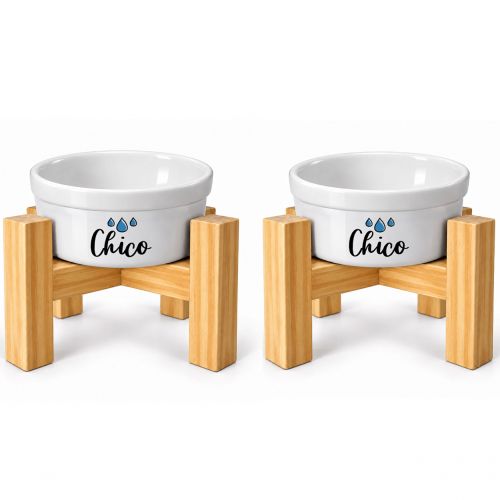 Kit 2 Tigelas Personalizadas+ 2 Suportes de Eleva��o - Escolha a cor e os �cones