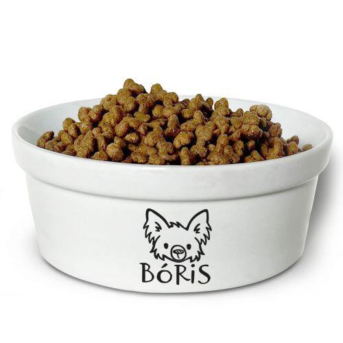 Comedouro/Bebedouro Personalizado Com o Nome do Pet - Tigela de Cer�mica para Pets - Chihuahua Peludo