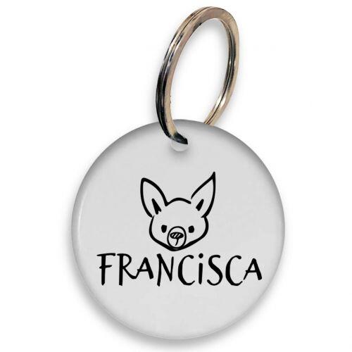 Placa de Identifica��o Personalizada com Telefone e QR Code - Chihuahua