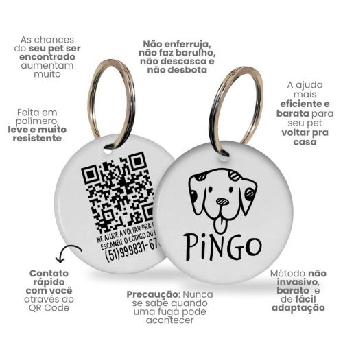 Placa de Identifica��o Personalizada com Telefone e QR Code - D�lmata