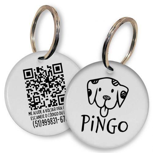 Placa de Identifica��o Personalizada com Telefone e QR Code - D�lmata