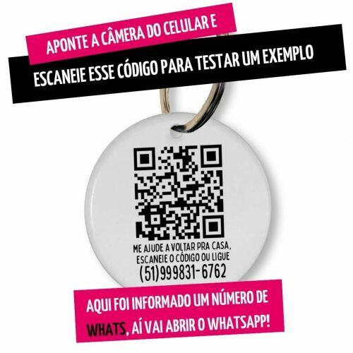 Placa de Identifica��o Personalizada com Telefone e QR Code - D�lmata