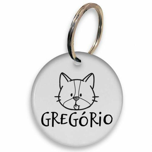Placa de Identifica��o Personalizada com Telefone e QR Code - Gato Frajola