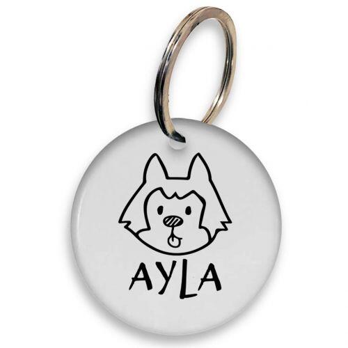 Placa de Identifica��o Personalizada com Telefone e QR Code - Husky
