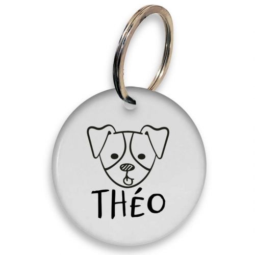 Placa de Identificação Personalizada com Telefone e QR Code - Jack Russell