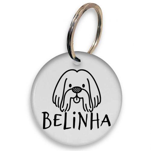 Placa de Identifica��o Personalizada com Telefone e QR Code -  Lhasa Apso