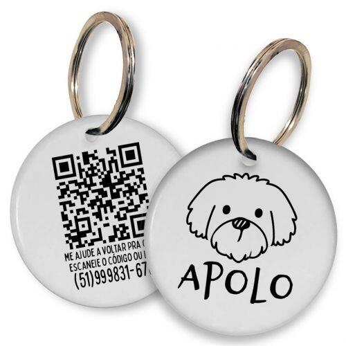 Placa de Identifica��o Personalizada com Telefone e QR Code - Malt�s
