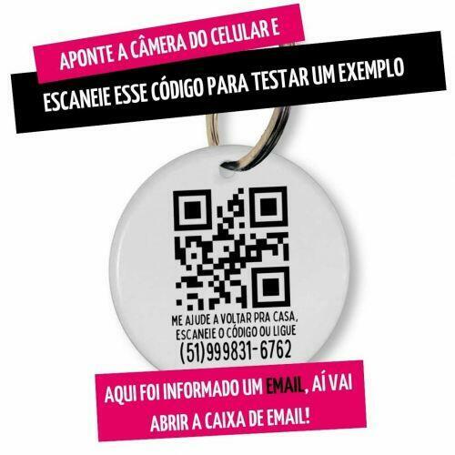 Placa de Identificação Personalizada com Telefone e QR Code - Maltês