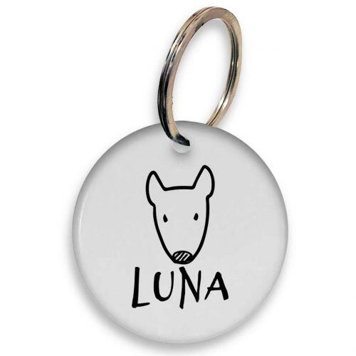 Placa de Identifica��o Personalizada com Telefone e QR Code - Pit Bull