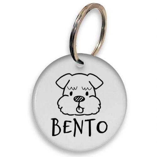 Placa de Identifica��o Personalizada com Telefone e QR Code - Schnauzer