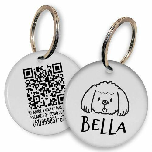 Placa de Identifica��o Personalizada com Telefone e QR Code - ShihTzu