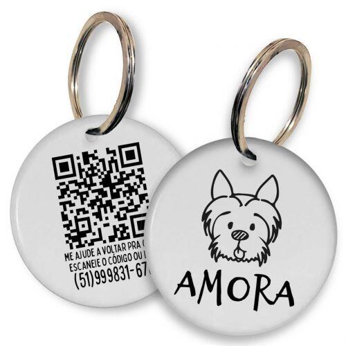 Placa de Identifica��o Personalizada com Telefone e QR Code - Yorkshire
