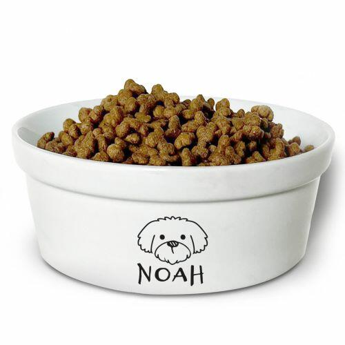Comedouro/Bebedouro Personalizado Com o Nome do Pet - Tigela de Cerâmica para Pets - Maltês