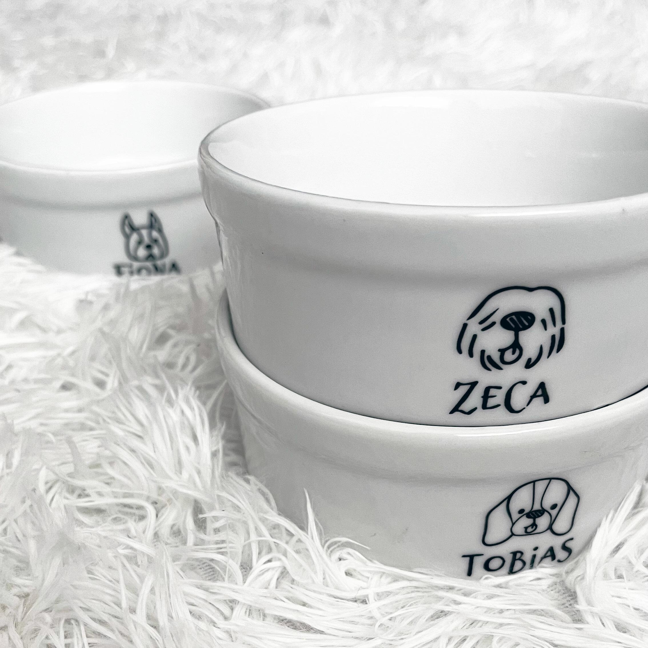 Comedouro/Bebedouro Personalizado Com o Nome do Pet - Tigela de Cerâmica para Pets - Maltês