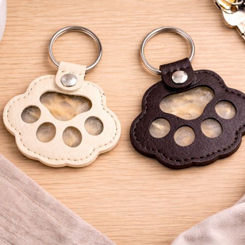 Chaveiro Porta-Pelos do Pet - Sempre Juntos -  Creme