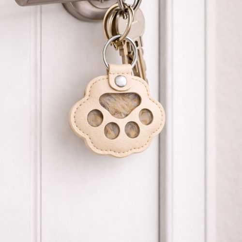 Chaveiro Porta-Pelos do Pet - Sempre Juntos -  Creme