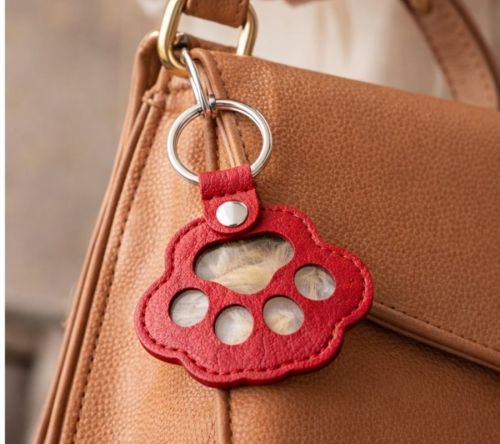 Chaveiro Porta-Pelos do Pet - Sempre Juntos -  Vermelho