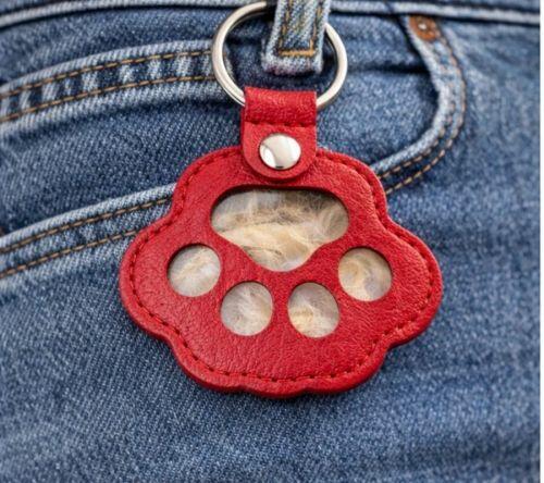 Chaveiro Porta-Pelos do Pet - Sempre Juntos -  Vermelho