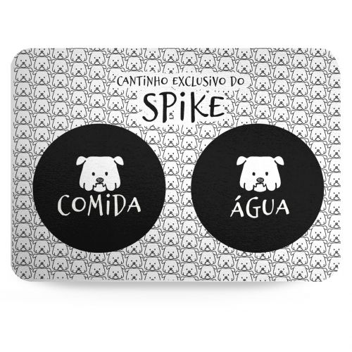 Kit Comedouro, Bebedouro e Tapete Personalizados para Buldogue Ingl�s | Cole��o Carinhas
