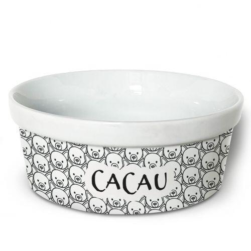 Tigela Personalizada de Cer�mica | Pinscher - Cole��o Carinhas