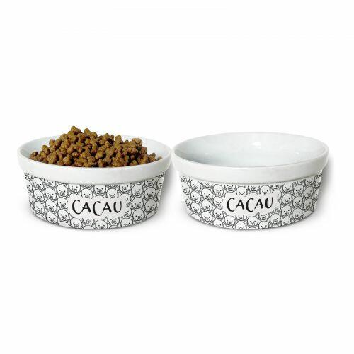 Kit Comedouro, Bebedouro e Tapete Personalizados para Pinscher | Cole��o Carinhas