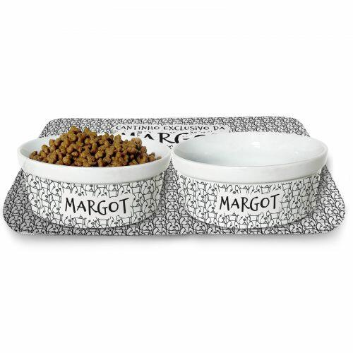 Kit Comedouro, Bebedouro e Tapete Personalizados para Buldogue Franc�s | Cole��o Carinhas