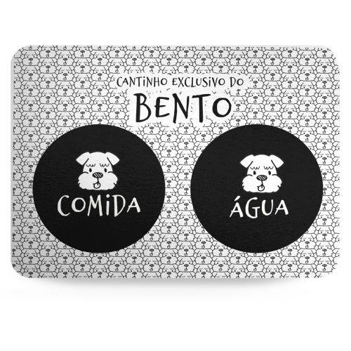 Kit Comedouro, Bebedouro e Tapete Personalizados para Schnauzer | Coleção Carinhas